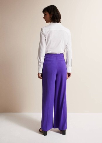 Phase Eight Azylnn Purple Wide Legs Trousers Purple Canada | NZOGKA-670